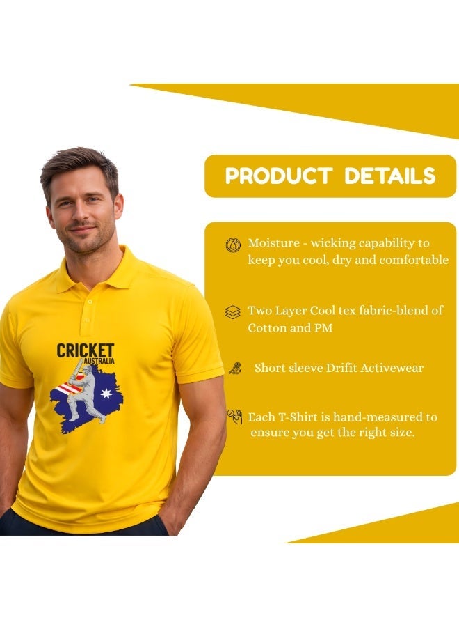 Australia Jersey T-Shirt for Adults - Unisex Australia Printed Dry-Fit Sports Jersey T-Shirt - Ideal Australia Jersey T-Shirt for Cricket Matches - Image 5